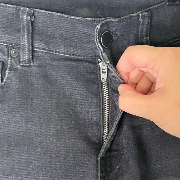 All Saints Heidi Cropped Flare Jeans Black Raw Hem Women’s Size 29 - Picture 10 of 12